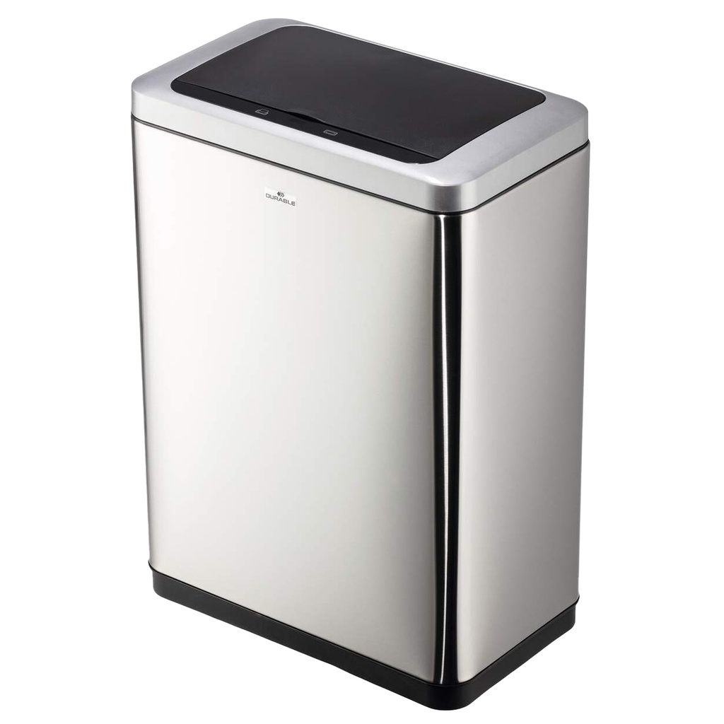 Cestino con sensore No TouchDuo 46,5x27x65cm 2x20Lt argento metallizzato Durable