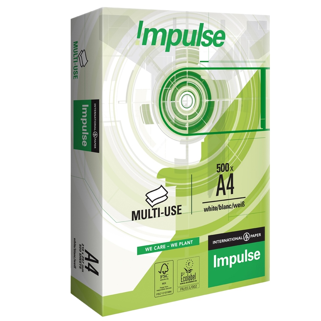 Carta da fotocopie A4 75gr 500fg Bianca Impulse 75 (drop max 25 risme)