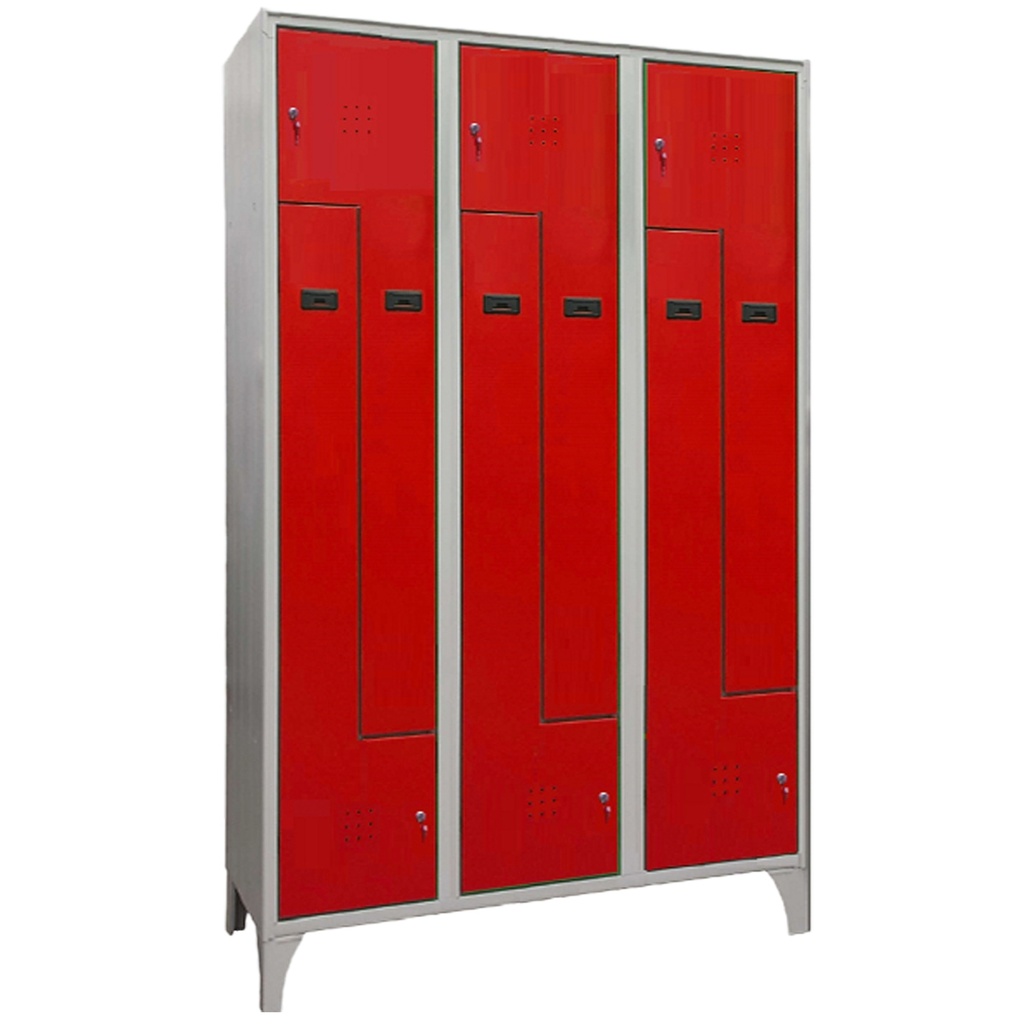 Armadio spogliatoio in metallo salvaspazio a 6 ante a L 120x50xH195cm grigio con