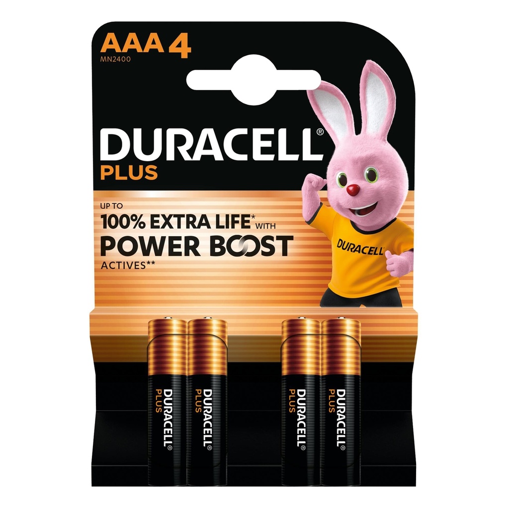 Blister 4 pile MN2400 Duracell PLUS POWERBOOST - MINISTILO AAA