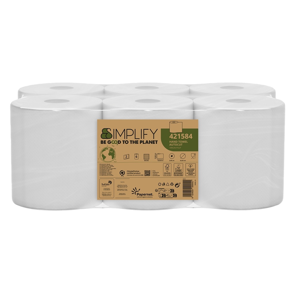 FSC Asciugamano in Rotolo Autocut L130m x D18,5cm SIMPLIFY Papernet