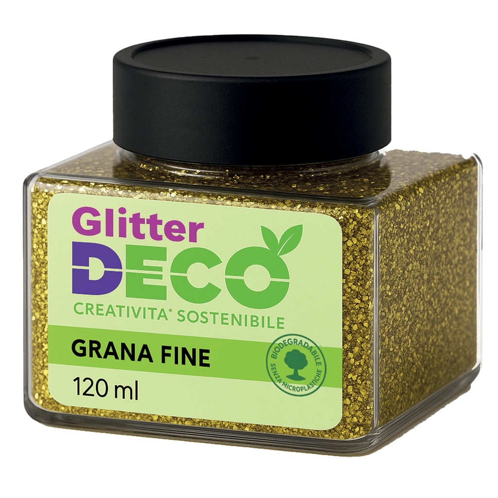 Glitter Bio grana fine flacone 120ml oro Deco