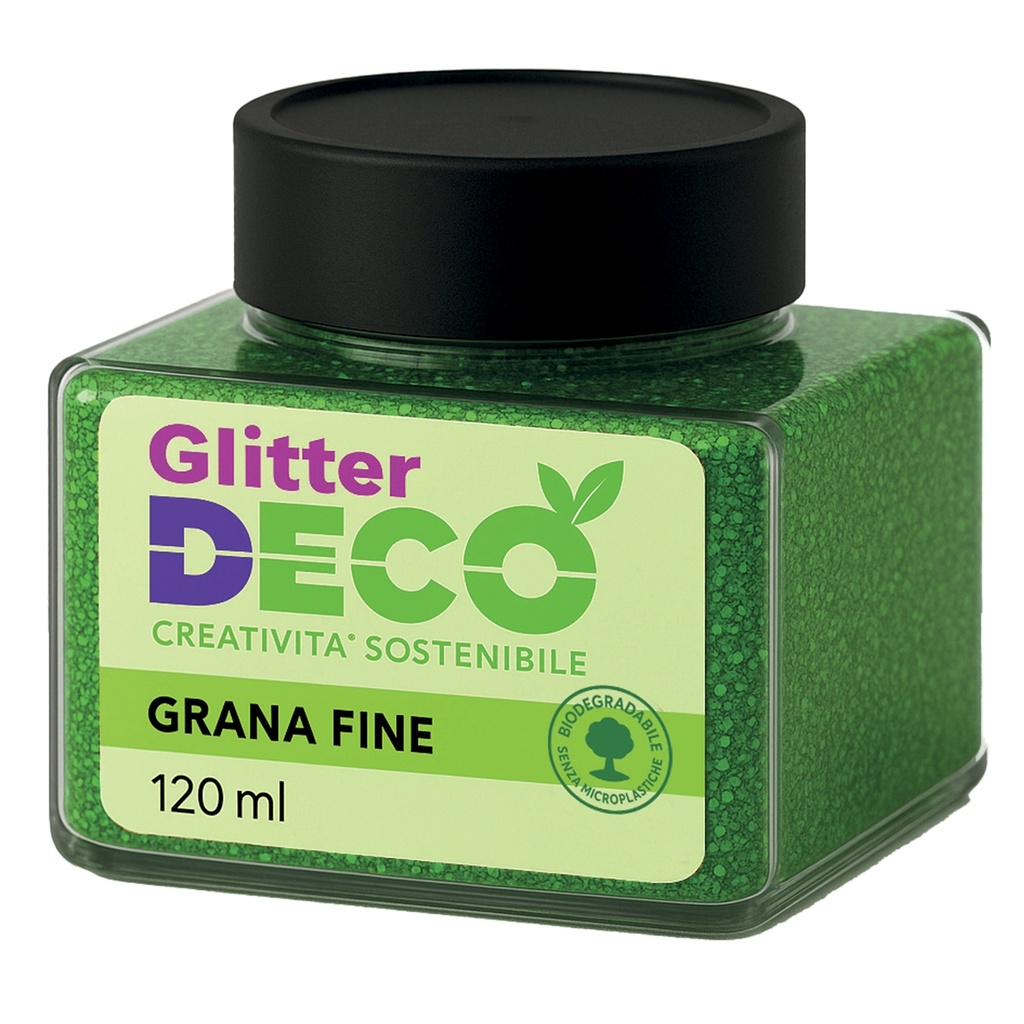 Glitter Bio grana fine flacone 120ml verde Deco