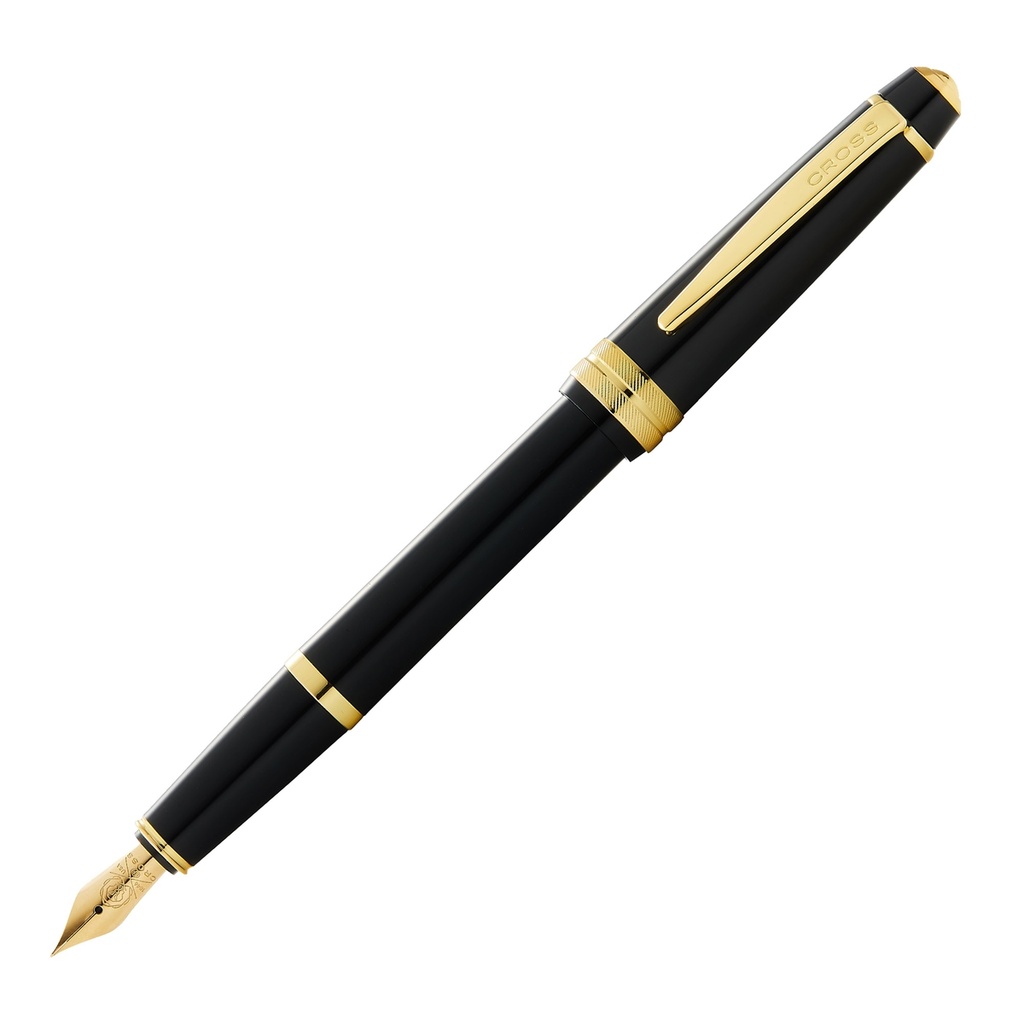 Penna stilografica Bailey Light punta M fusto nero/oro Cross