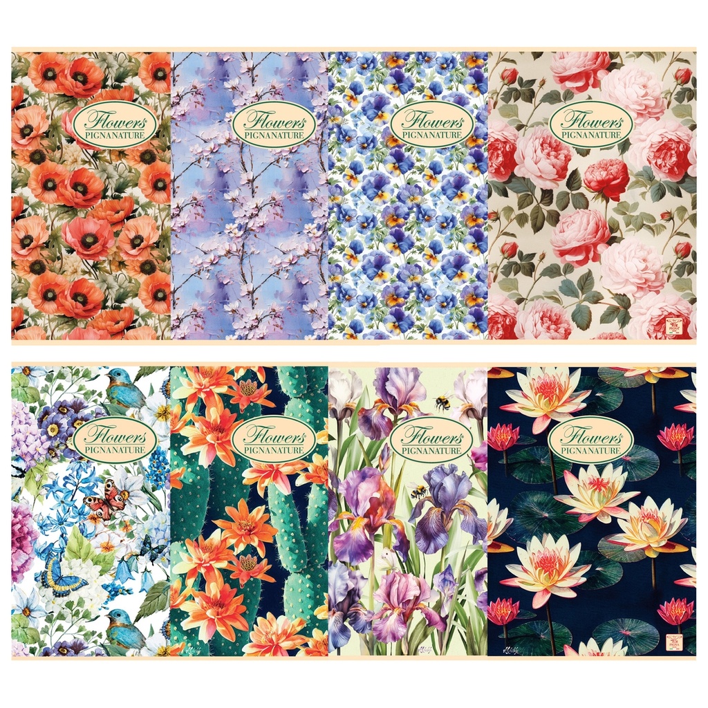 MAXIQUADERNO A4 40fg+2 80gr 5mm NATURE FLOWERS PIGNA