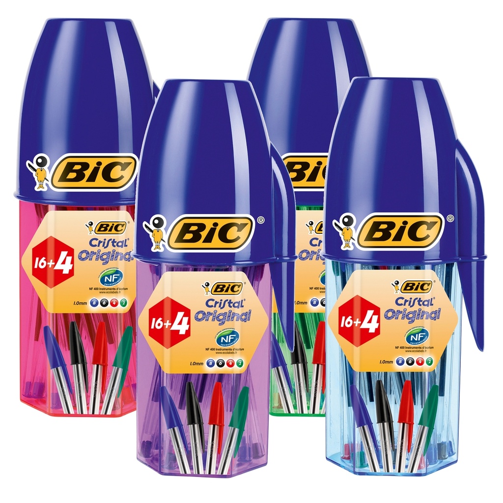 Astuccio 20pz CristalR colori assortiti BIC