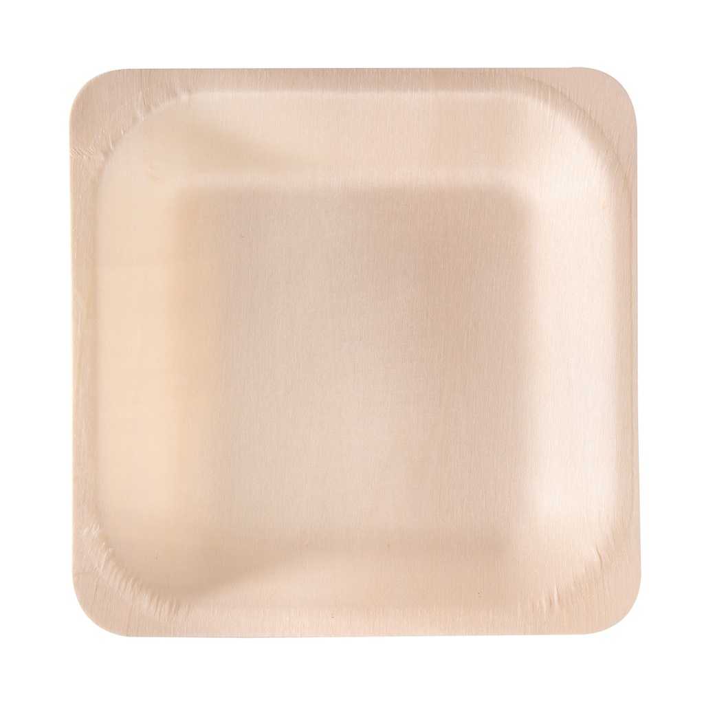 50 Piatti monouso in legno quadrati 14,5 x 14,5cm Signor Bio (Delist)