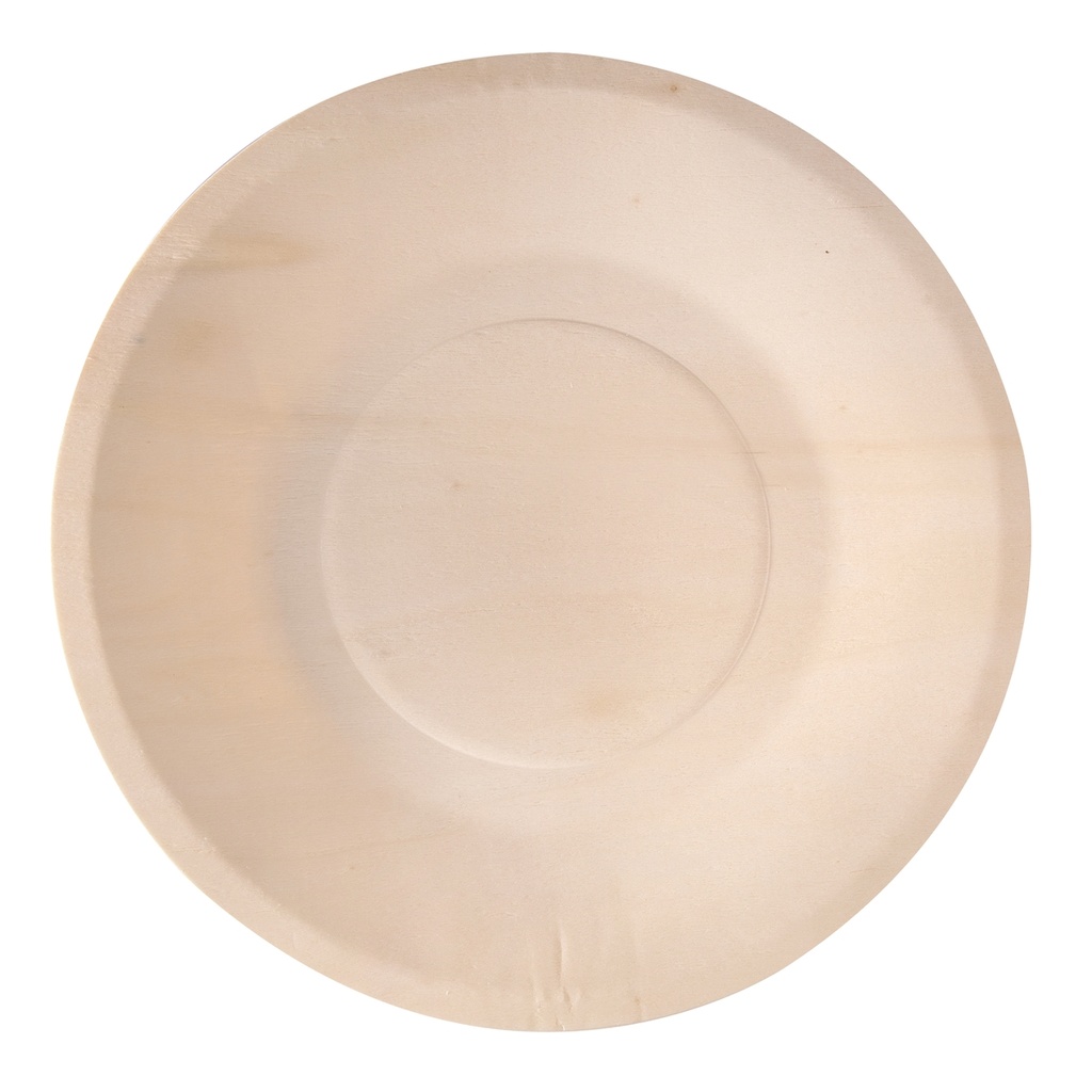 50 Piatti monouso in legno tondi D 21,5cm Signor Bio (Delist)