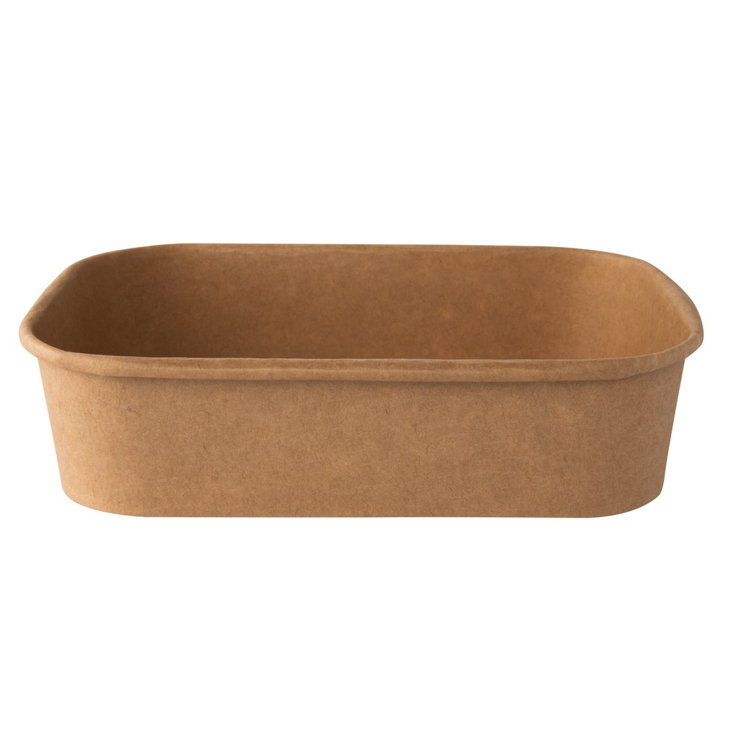 50 bowl rettangolari monouso 500ml cartoncino avana Signor Bio