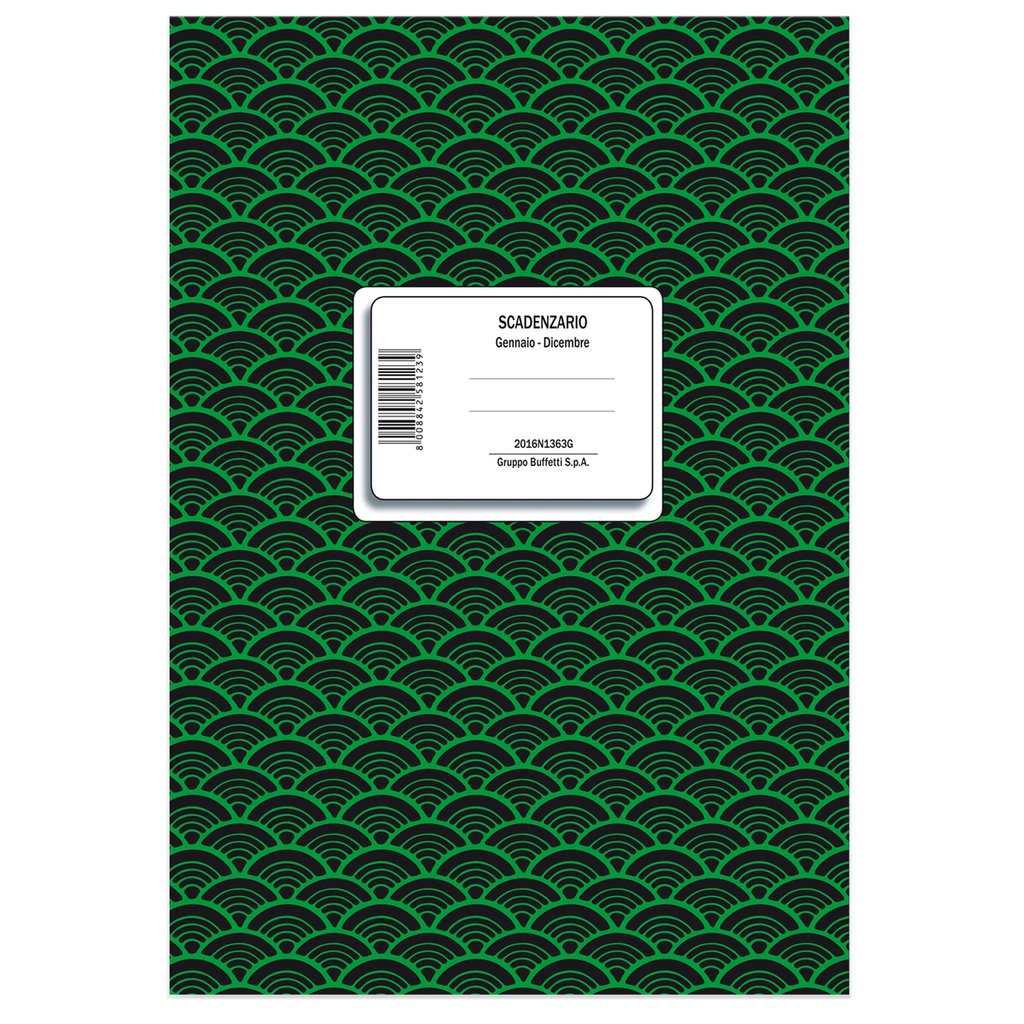 Registro scadenzario spiral. gen/dic 10pag/mese 24x17cm 2016N1363G Data Ufficio