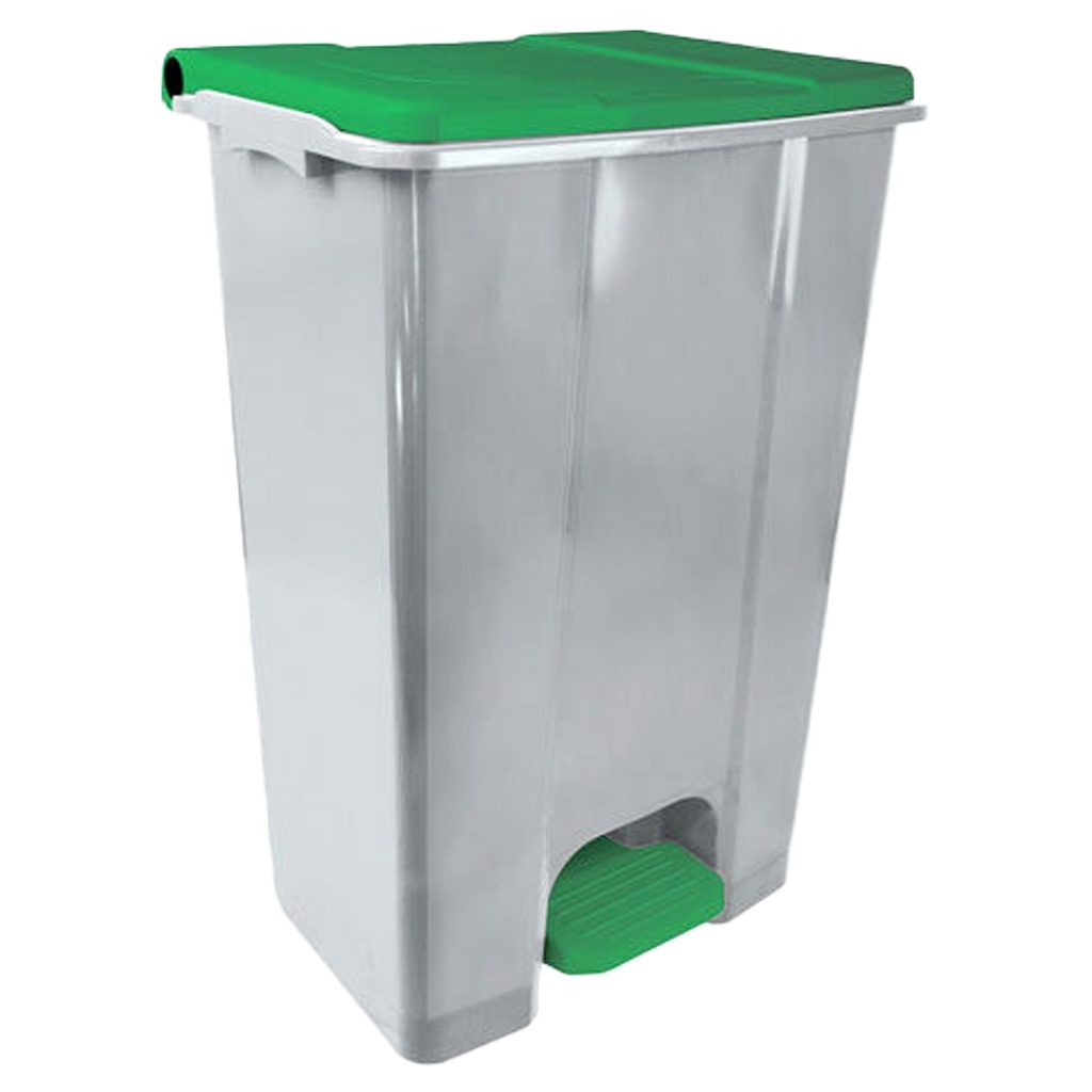 Contenitore mobile a pedale in plastica riciclata Ecoconti 80lt grigio e verde