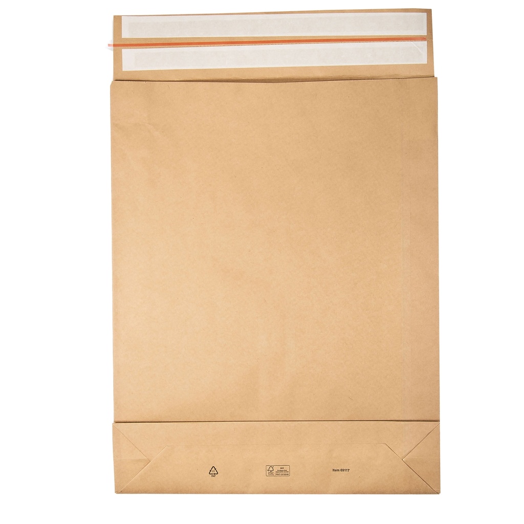 100 Sacchetti a fondo quadro E-Green carta kraft avana 45x57x10 +10 cm