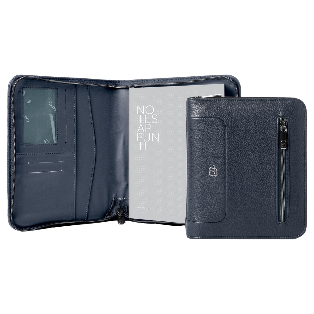 Portablocco A5 Gate Trended ecopelle dim. 19x23cm blu InTempo