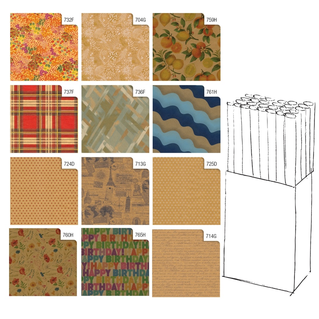 Rotolo carta regalo Kraft 70X200cm Rex Sadoch