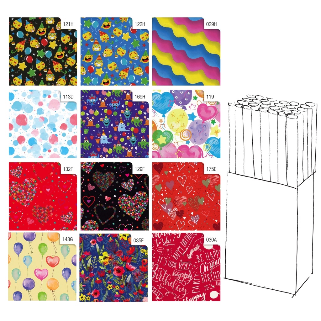 Rotolo carta regalo Fantasia 70X200cm Rex Sadoch