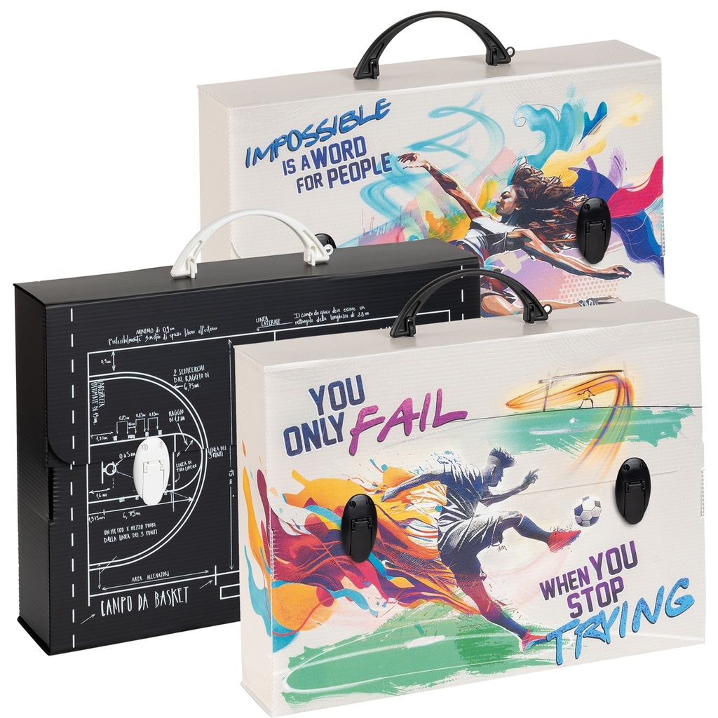 Valigetta polionda Sport 27x37,5 cm dorso 8cm fantasie assortite Favorit