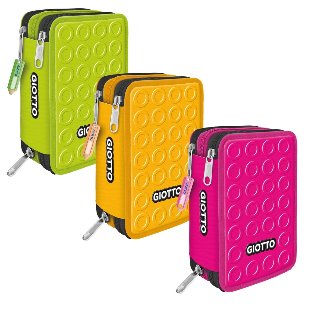Astuccio 3 zip collezione Stilnovo colori neon assortiti Giotto