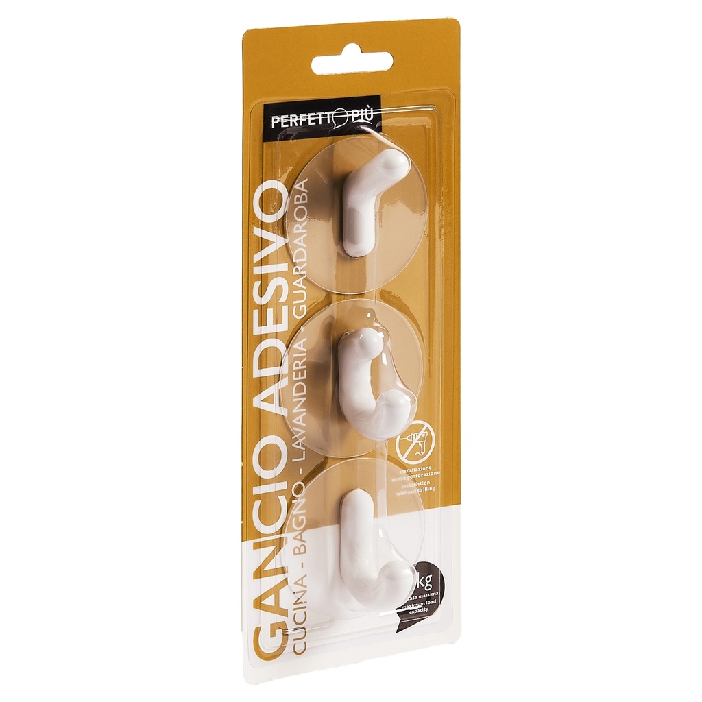 3 Ganci adesivi modelli assortiti Perfetto