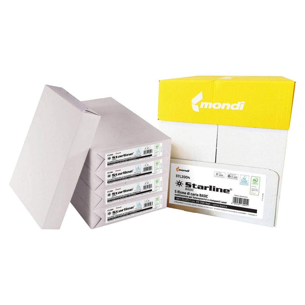 CARTA FOTOCOPIE A4 75gr 500Fg Bianca BASIC STARLINE