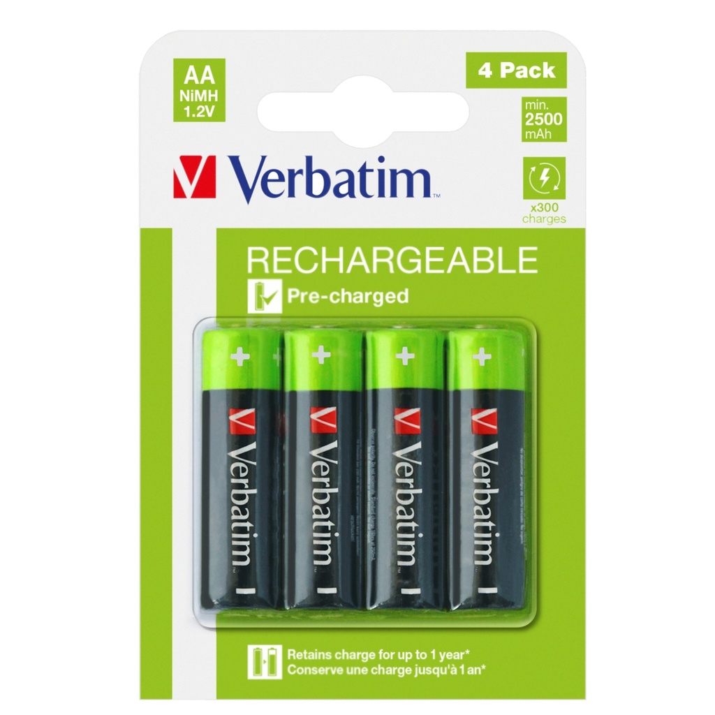 Verbatim 4 Batterie /HR6 AA Ricaricabili
