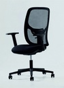 Poltrona Operativa Yo Top Braccioli Regolabili Nero Rete+Tessuto Top
