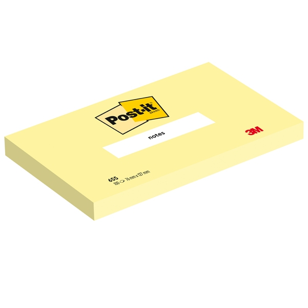 BLOCCO 100fg Post-it(R) Giallo Canary™ 76x127mm 655