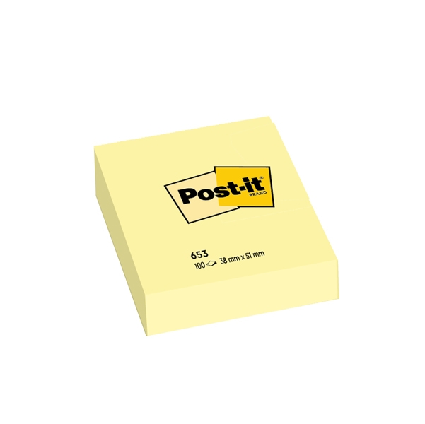 BLOCCO 100fg Post-it(R) Giallo Canary™ 38x51mm 653