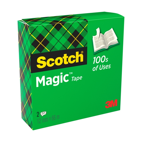 SCATOLA 2 RT NASTRO Scotch(R) ADESIVO 810-1266 12MMX66MT per BORDURE e GIUNZIONI