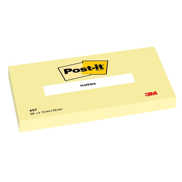 BLOCCO 100fg Post-it(R) Giallo Canary™ 76x102mm 657