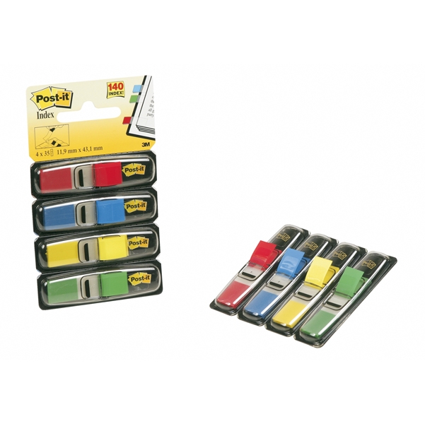 MINISET 140 SEGNAPAGINA Post-it(R) INDEX 683-4 IN 4 COLORI CLASSICI 12X43.6MM