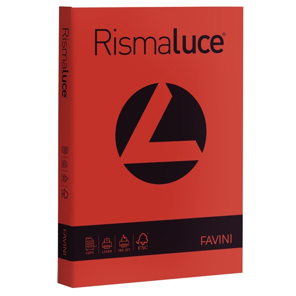 Carta RISMALUCE 200gr A4 125fg rosso scarlatto 61 FAVINI