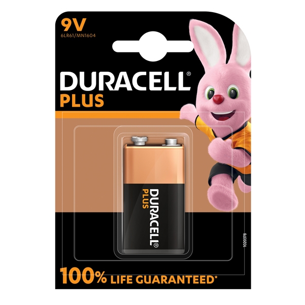 BLISTER PILA TRANSISTOR 9V DURACELL PLUS (MN1604)