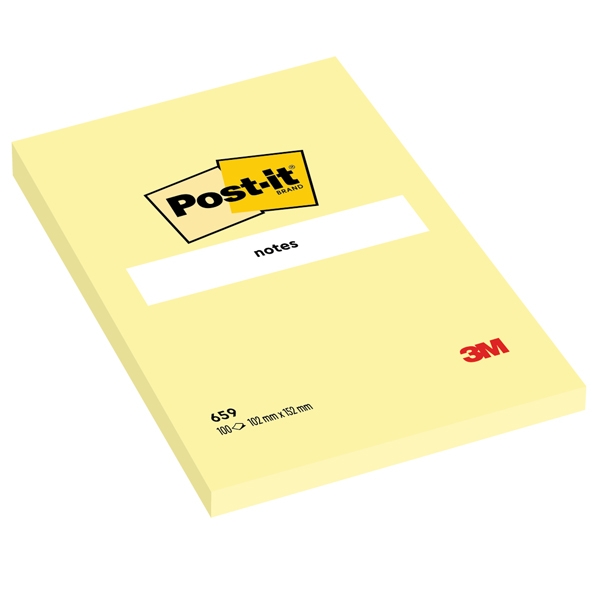 BLOCCO 100fg Post-it(R) Giallo Canary™ 102x152mm 659