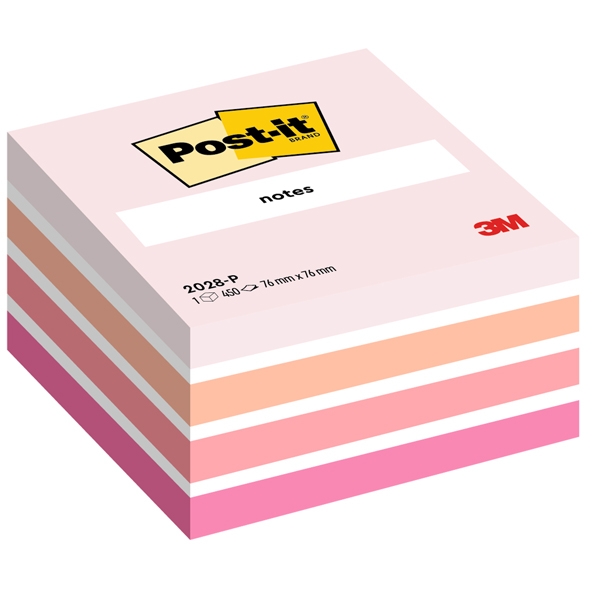 BLOCCO CUBO 450foglietti Post-it(R) 76x76mm 2028-P PASTELLO ROSA
