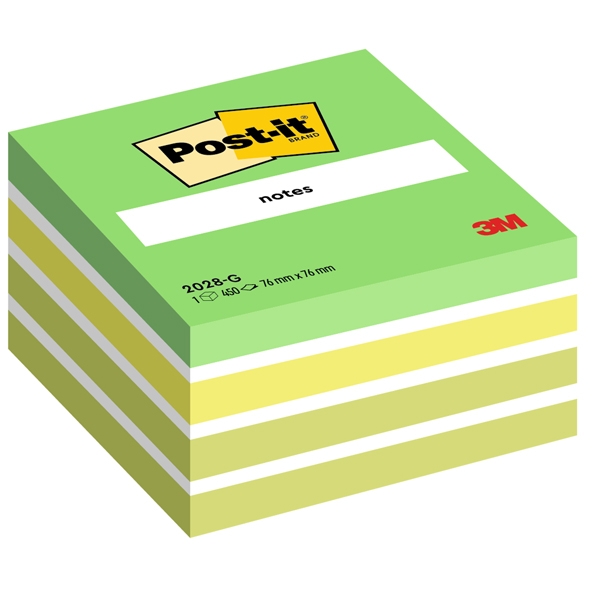 BLOCCO CUBO 450foglietti Post-it(R) 76x76mm 2028-G PASTELLO VERDE