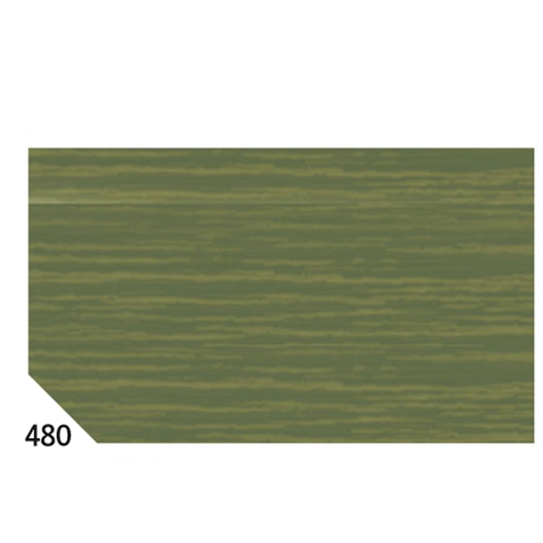 10RT CARTA CRESPA VERDE OLIVA 480 (50X250CM) 48gr/m² Rex Sadoch