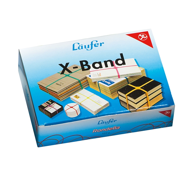 ELASTICO X-BAND diam.100 (150X11MM) SCATOLA 100GR COLORI ASS.