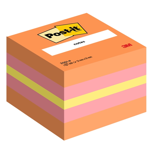 BLOCCO MINICUBO 400foglietti Post-it(R) 51x51mm 2051-P ROSA/ARANCIO