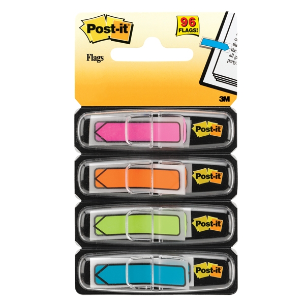 MINISET FRECCE 96 SEGNAPAGINA Post-it(R) INDEX 684-ARR4 IN 4 COLORI VIVACI