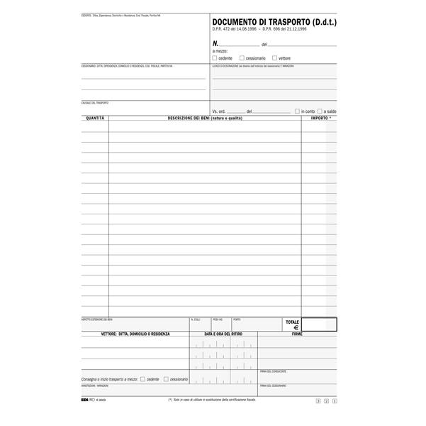 DDT SNAP 3 COPIE AUTORIC. 100FG 31x20,5CM E9029/3