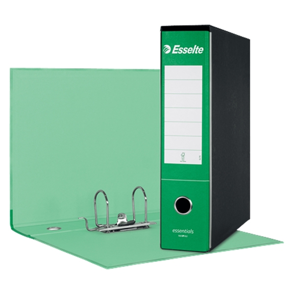 Registratore ESSENTIALS G75 verde dorso 8cm f.to protocollo ESSELTE