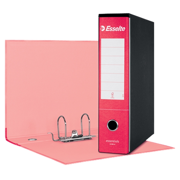Registratore ESSENTIALS G75 rosso dorso 8cm f.to protocollo ESSELTE