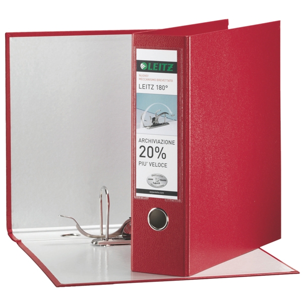 Registratore LEITZ 180' G65 rosso dorso 8cm f.to protocollo LEITZ