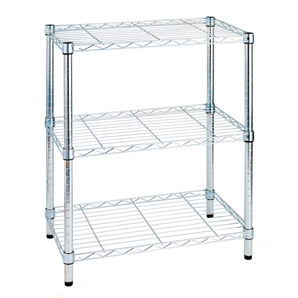 LIBRERIA 3 RIPIANI IN ACCIAIO CROMATO 36x60cm - H75cm ARCHIMEDE LIGHT