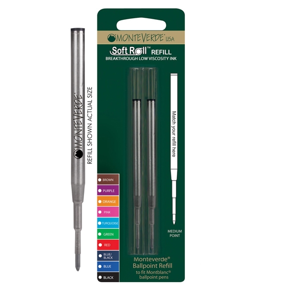 Blister 2 refill per SFERA Montblanc (R) NERO PUNTA MEDIA