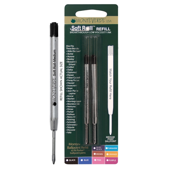 Blister 2 refill per SFERA Parker (R) NERO PUNTA MEDIA