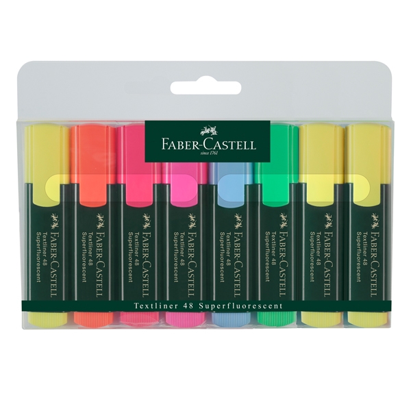 Evidenziatori FABER CASTELL BUSTA 8 EVIDENZIATORI TEXTLINER 1548