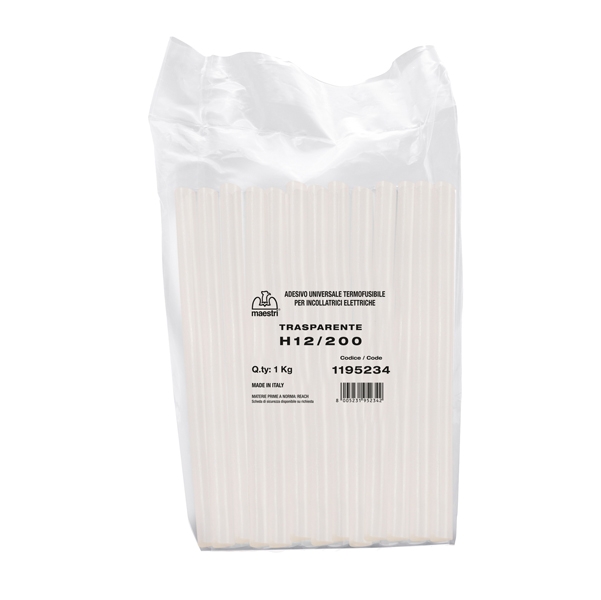 COLLA TERMOFUSIBILE 20cm diam.12mm 1Kg TRASPARENTE H 12/200