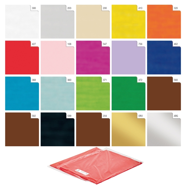 BUSTA 26fogli 50x70cm CARTA VELINA 20gr AZZURRO Rex Sadoch