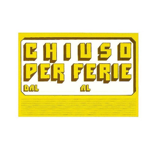 [D72116] CARTELLO IN CARTONCINO 'CHIUSO PER FERIE' 23x32cm CWR 315/6
